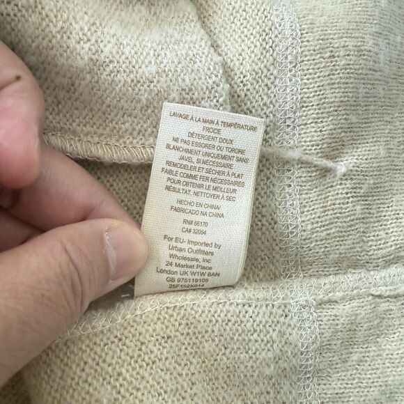 Free People Sweater Womens Small Beige Cardigan Snap Front Longline Wool Alpaca - Picture 8 of 11